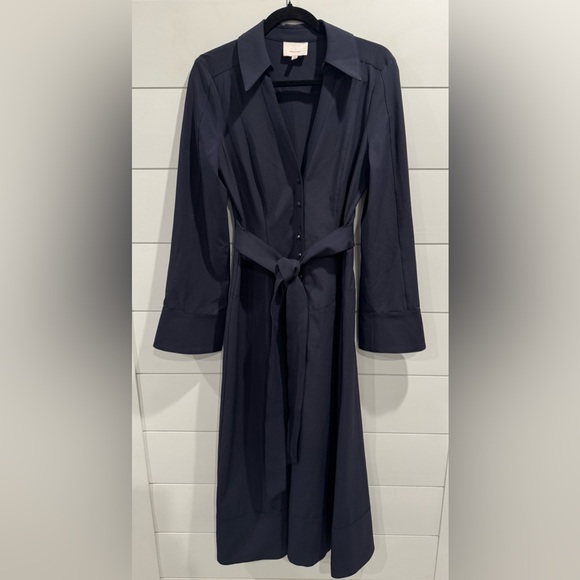 New Cinq a Sept navy Kyla Long Sleeve Navy
Button Down Midi Shirtdress - Picture 3 of 7